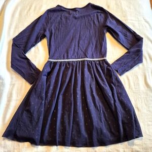 Johnnie B (Boden) girls navy tulle overlay bottom dress size 11-12 years, VGUC